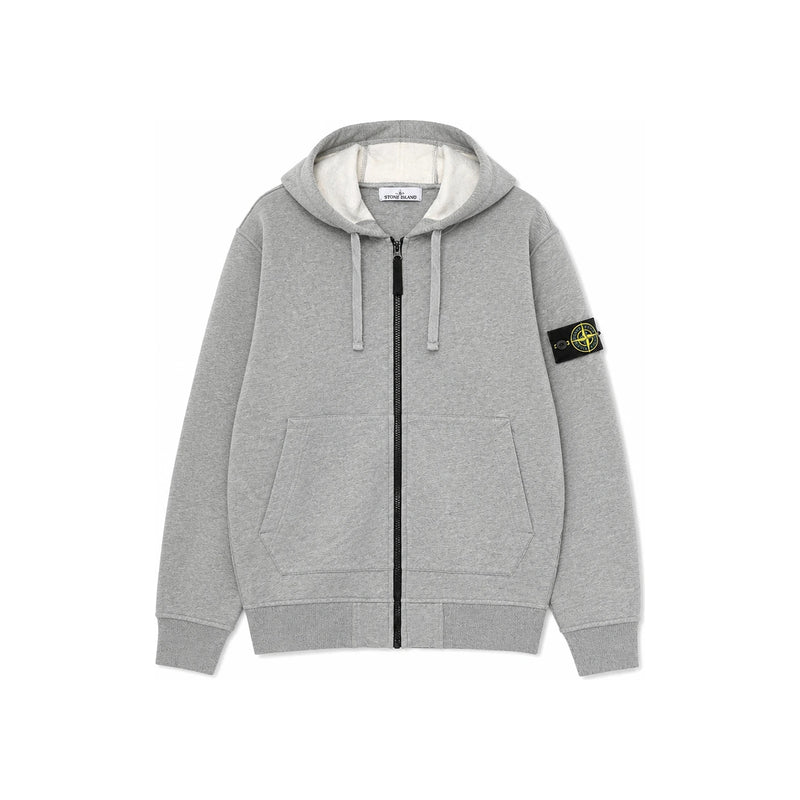 STONE ISLAND Dust Grey Melange Cotton Hooded Sweatshirt L2S156100061 S0M51 V0M64
