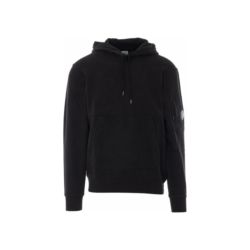CP Company Black Diagonal Raised Fleece Hoodie