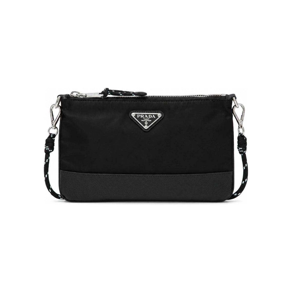 PRADA Black Saffiano Leather Speedlock Smartphone Crossbody Bag