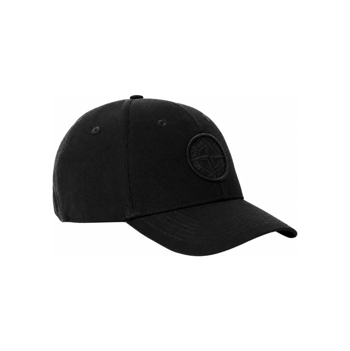 STONE ISLAND Compass Logo Black Cotton Baseball Cap Men