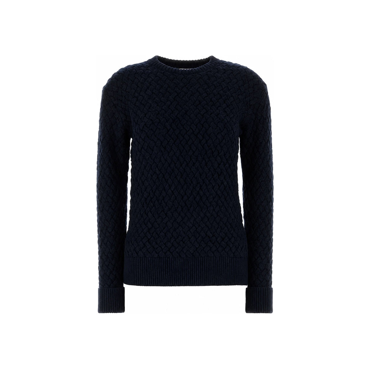 Bottega Veneta Navy Blue Wool Crewneck Sweater