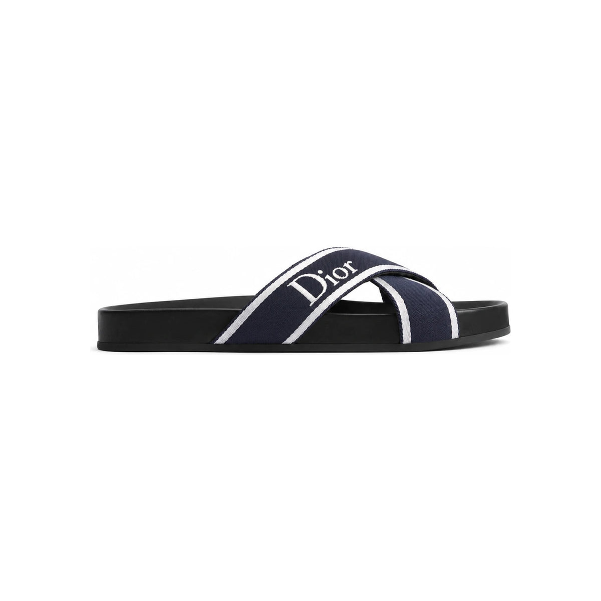 DIOR Grey Navy Blue Technical Fabric Dior Aqua Sandals
