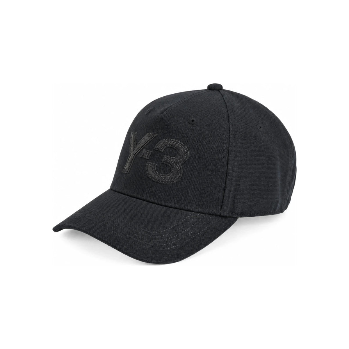 Y-3 Black Cotton Logo Baseball Cap