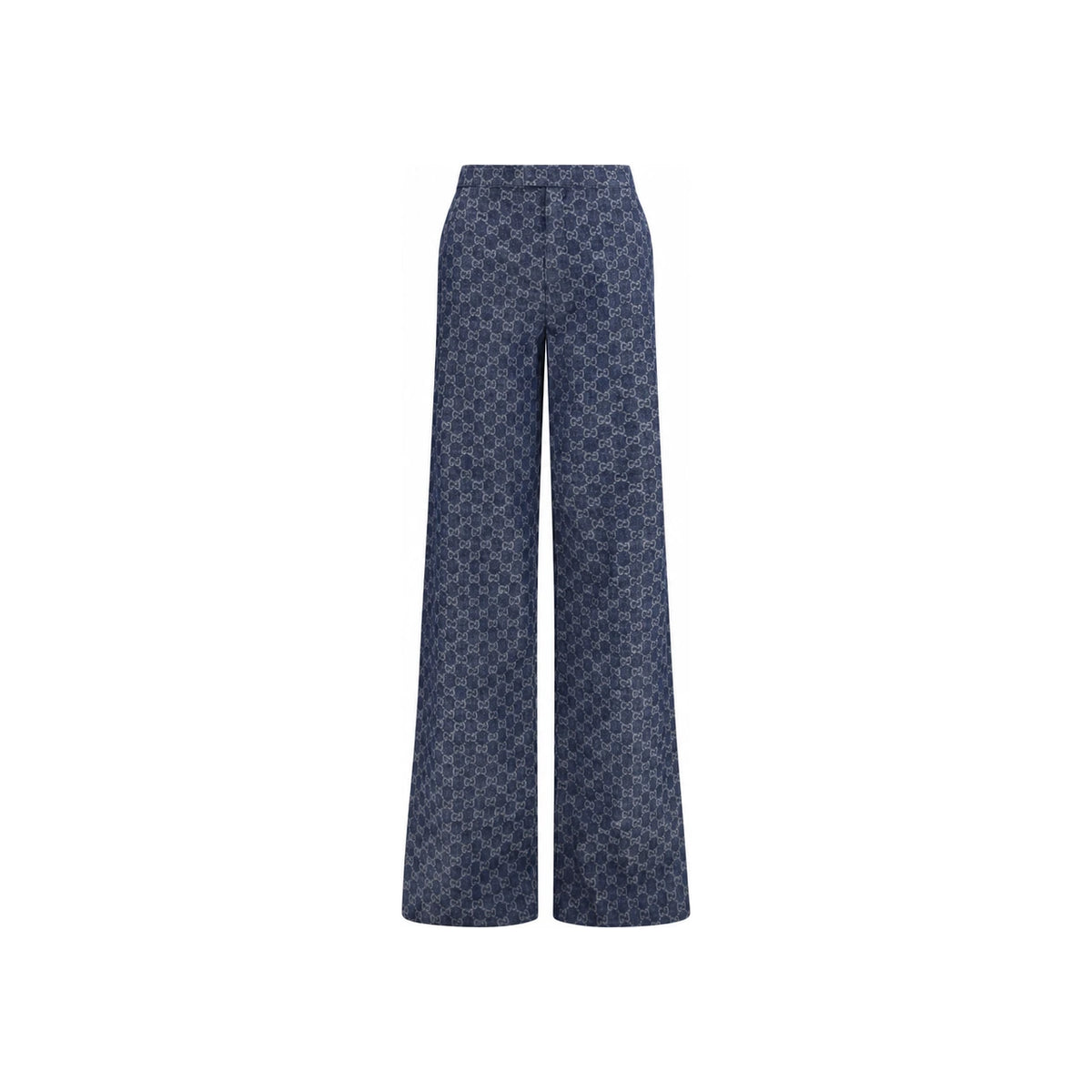 GUCCI GG Cotton Denim Jacquard Pants Blue