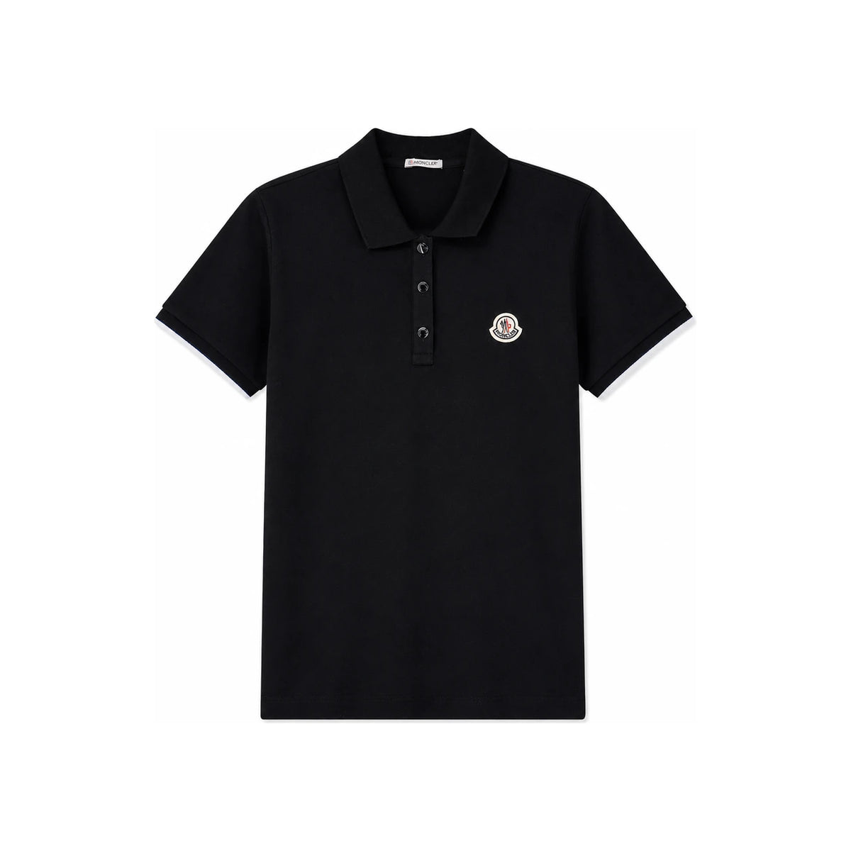 Moncler Black Cotton Short Sleeve Polo Shirt Women
