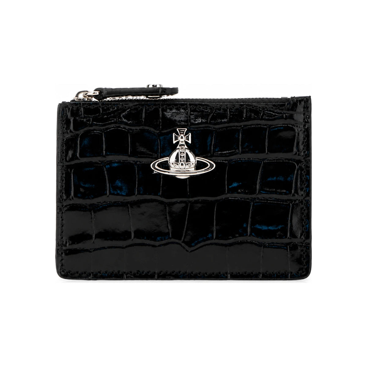 Vivienne Westwood Logo Slim Leather Card Holder Black