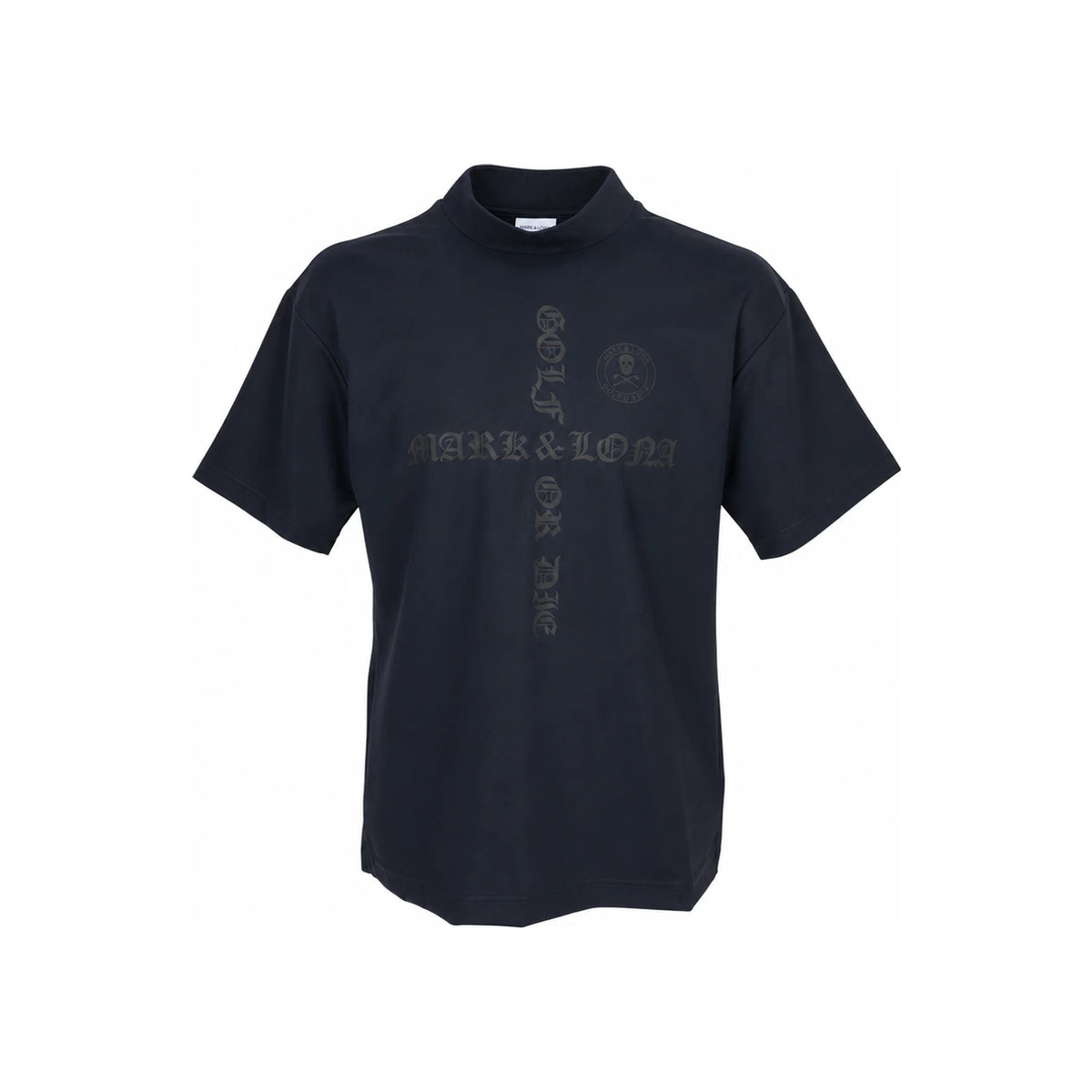 MARK&LONA Navy Men’s Golf Mock Neck Short Sleeve T-Shirt