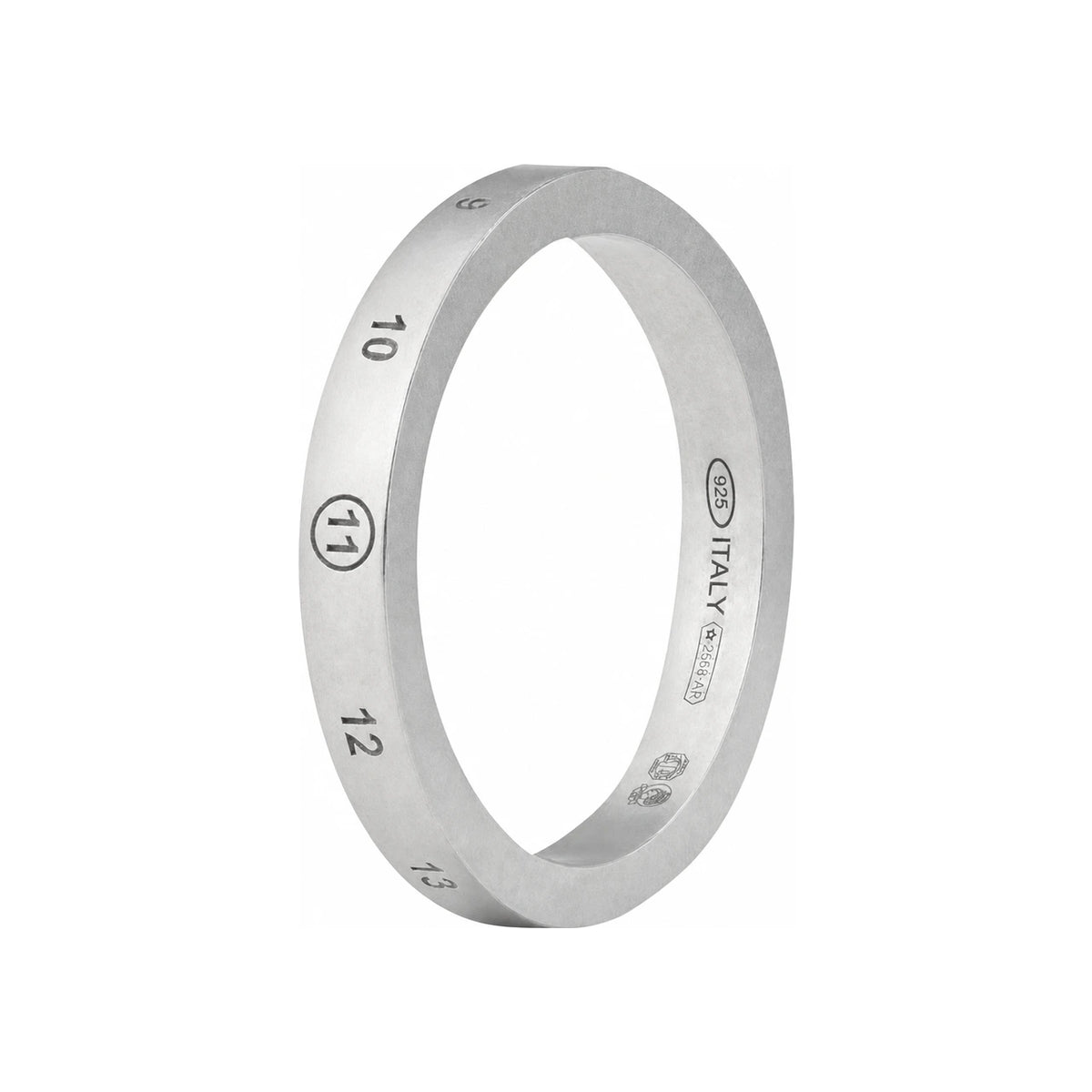 Maison Margiela Engraved Logo 3mm Silver Ring