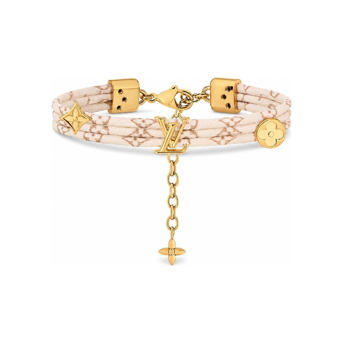 Louis Vuitton Monogram Dune Coated Canvas Cord Trio Bracelet M4935Z