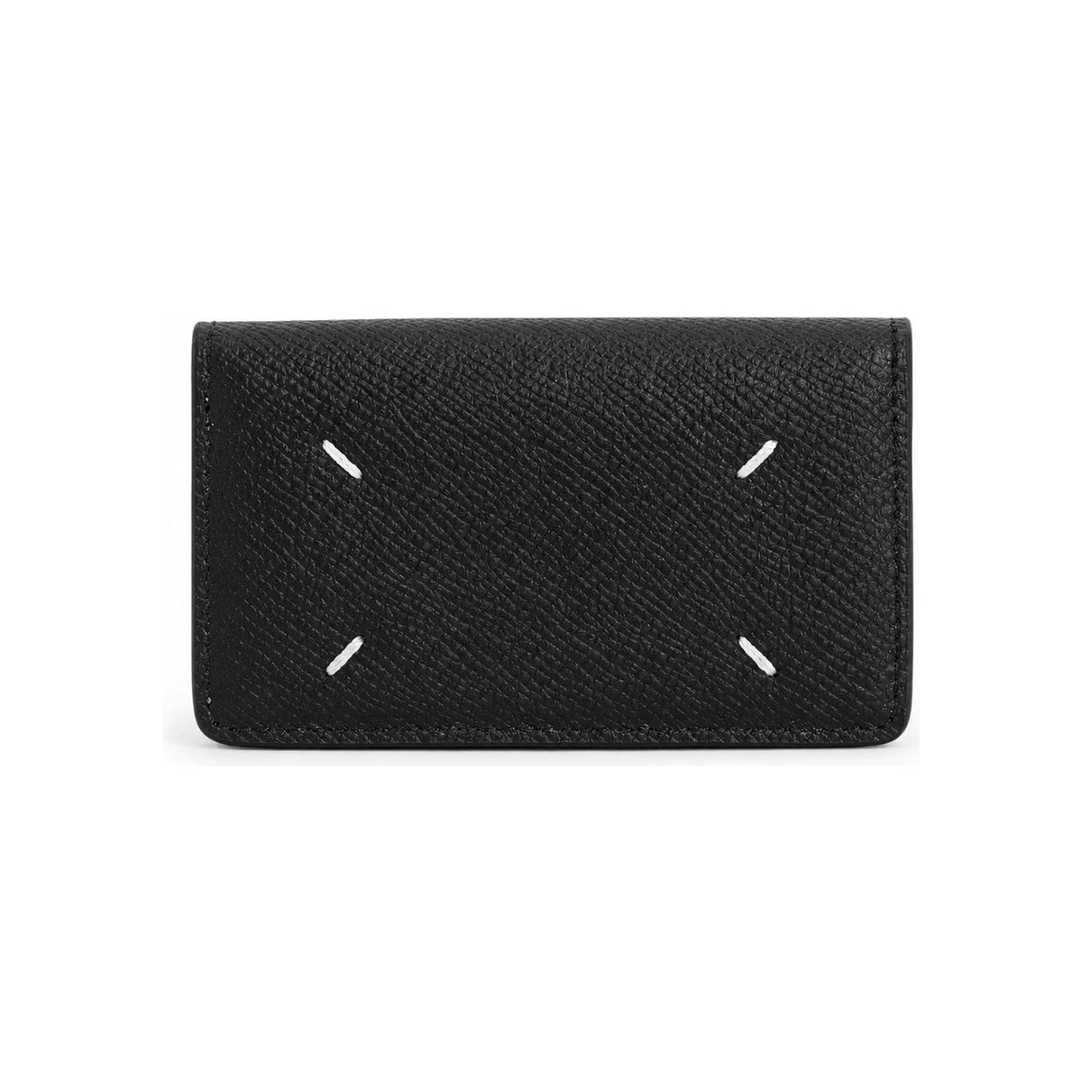 Maison Margiela Black Fold Double Card Holder Wallet