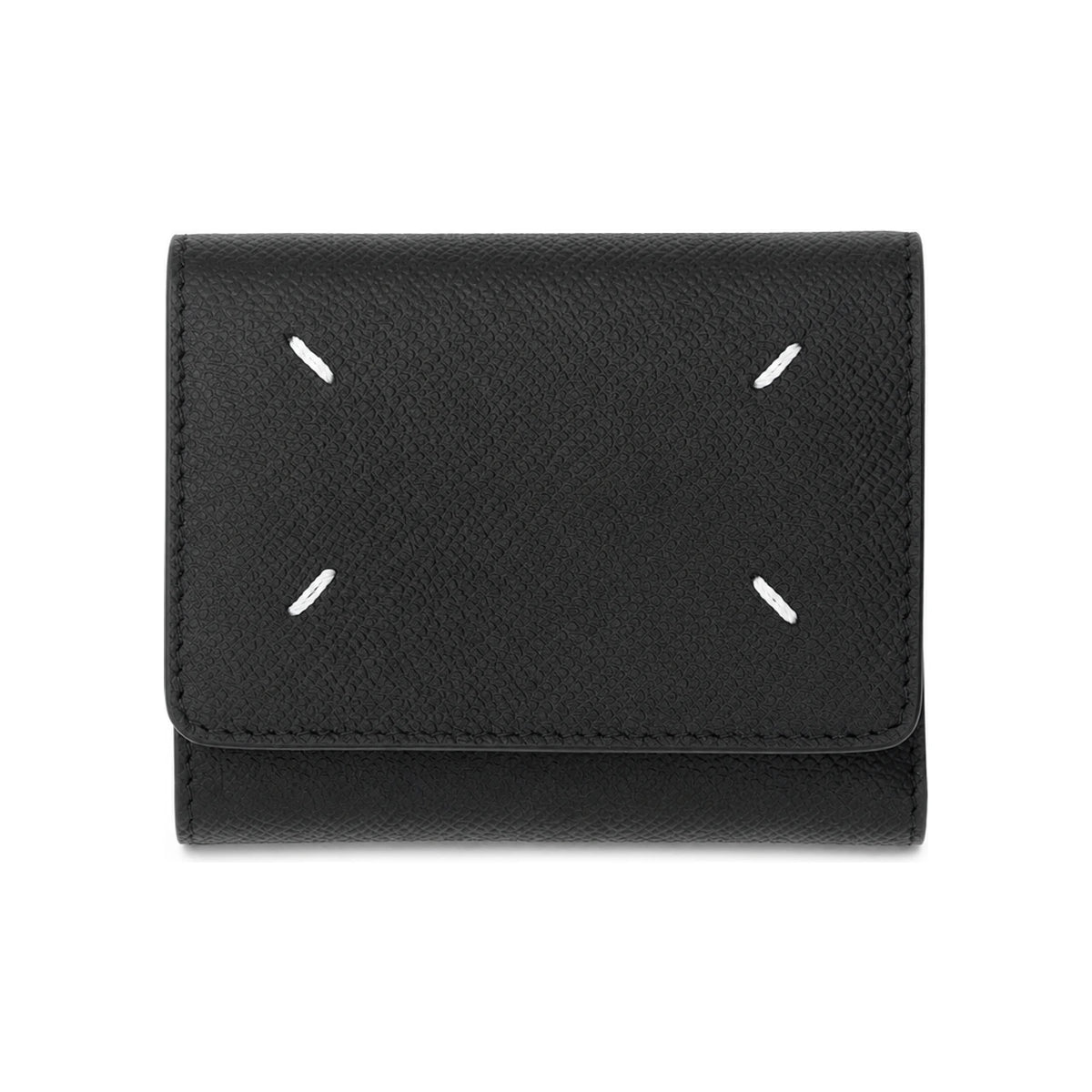 Maison Margiela Women’s Tri-Fold Leather Wallet Black