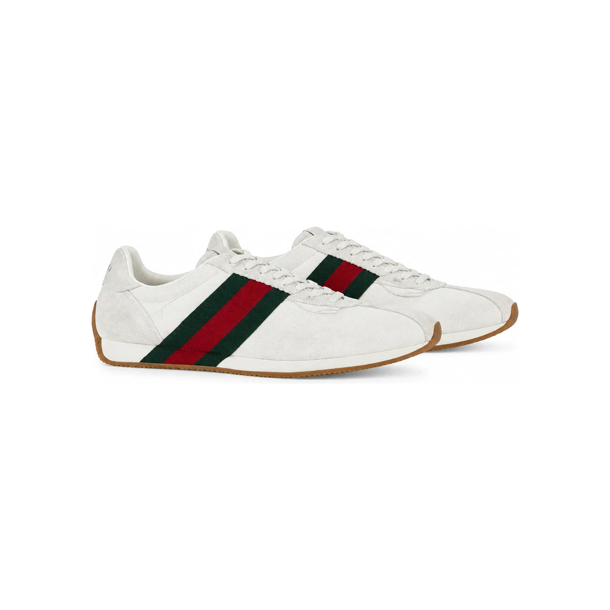 GUCCI White Leather Low-Top Sneakers