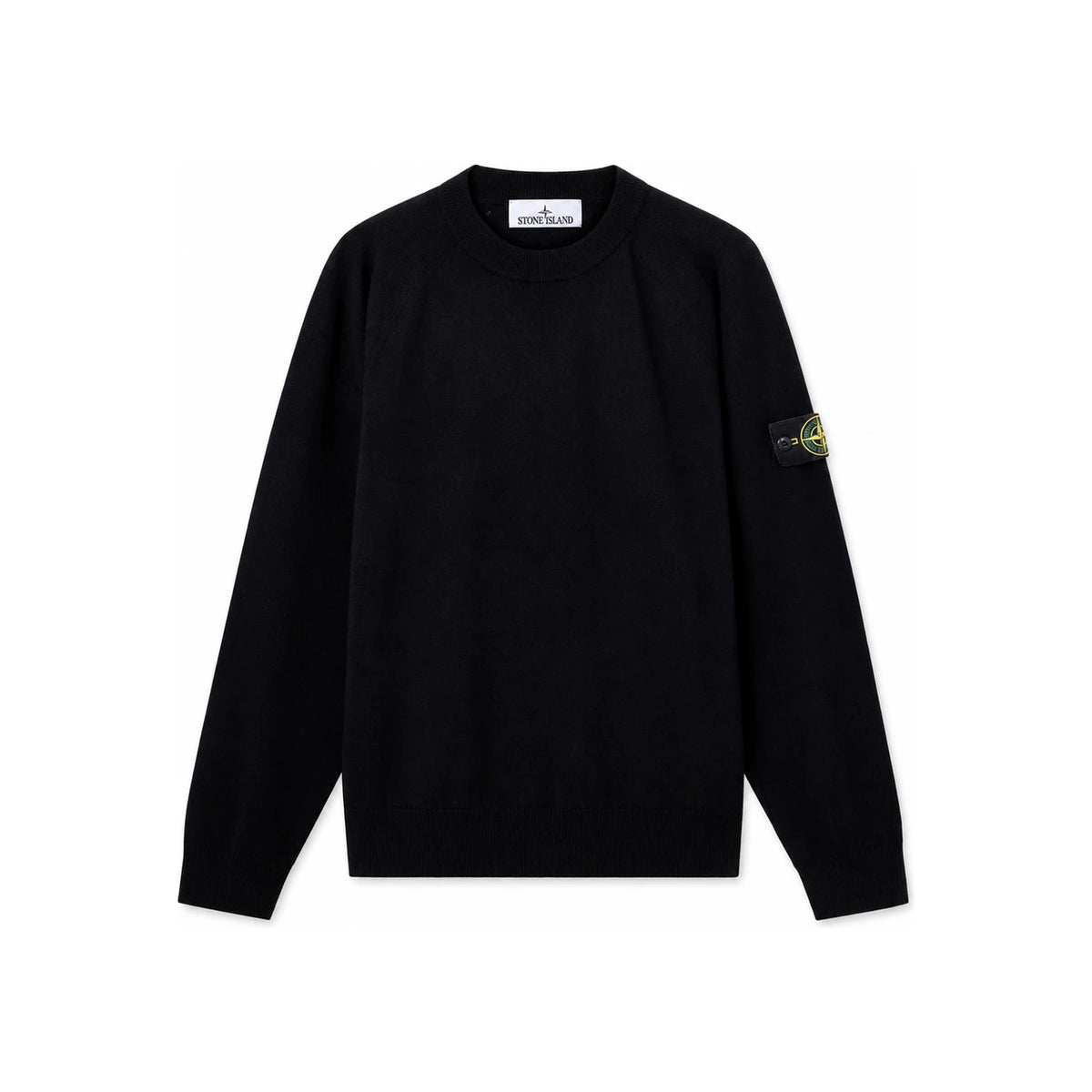STONE ISLAND Men’s Raglan Wool Knit Sweater Black RWS L2S15 5100007 S00A1 V0029
