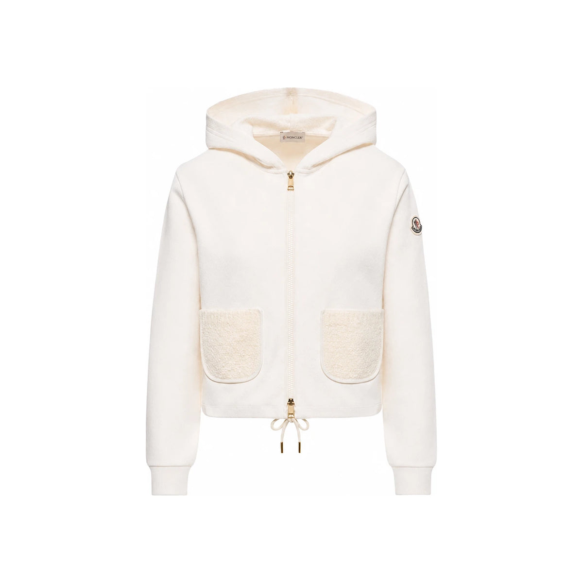 Moncler White Patch Logo Hooded Zip-Up Jacket 8G00005 89A8F 034
