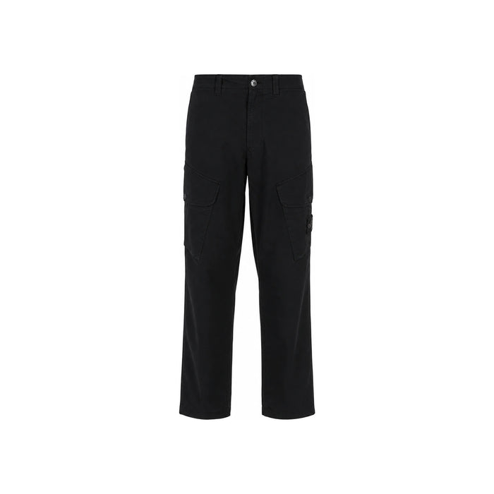 STONE ISLAND Black Straight Leg Classic Pants