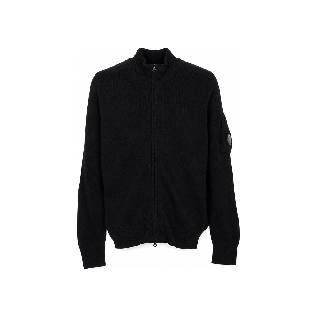 CP Company Men’s Zip-Up Knit Cardigan Black