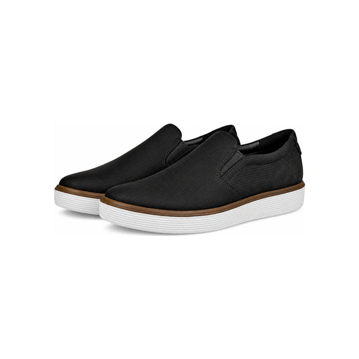 ecco Soft 60 Men's Slip-On Sneakers Black Leather