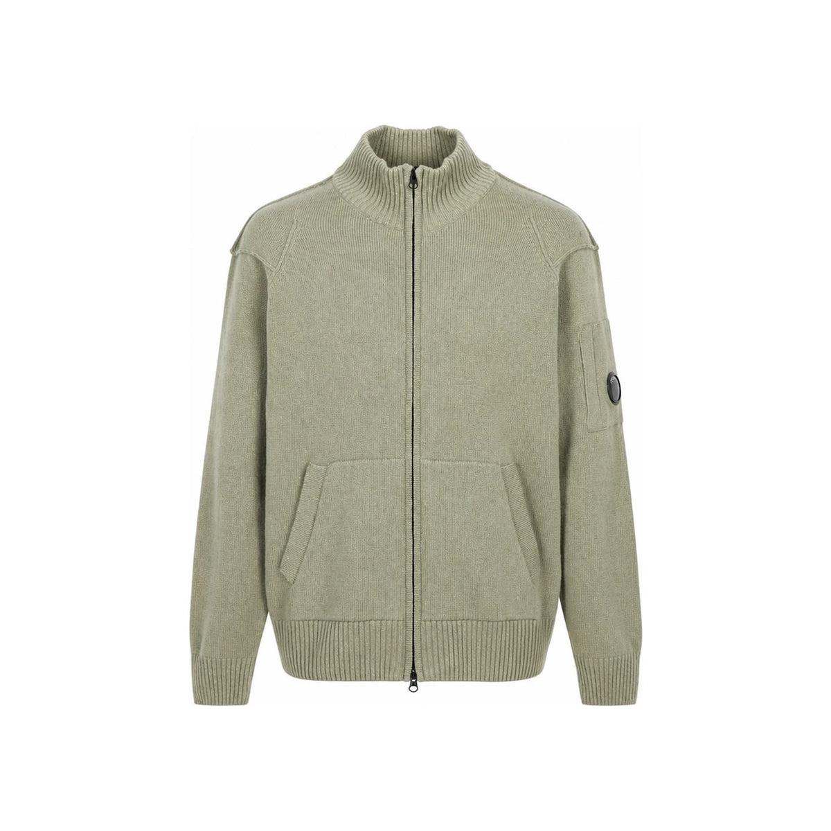 CP Company Men’s Zip-Up Knit Cardigan Green