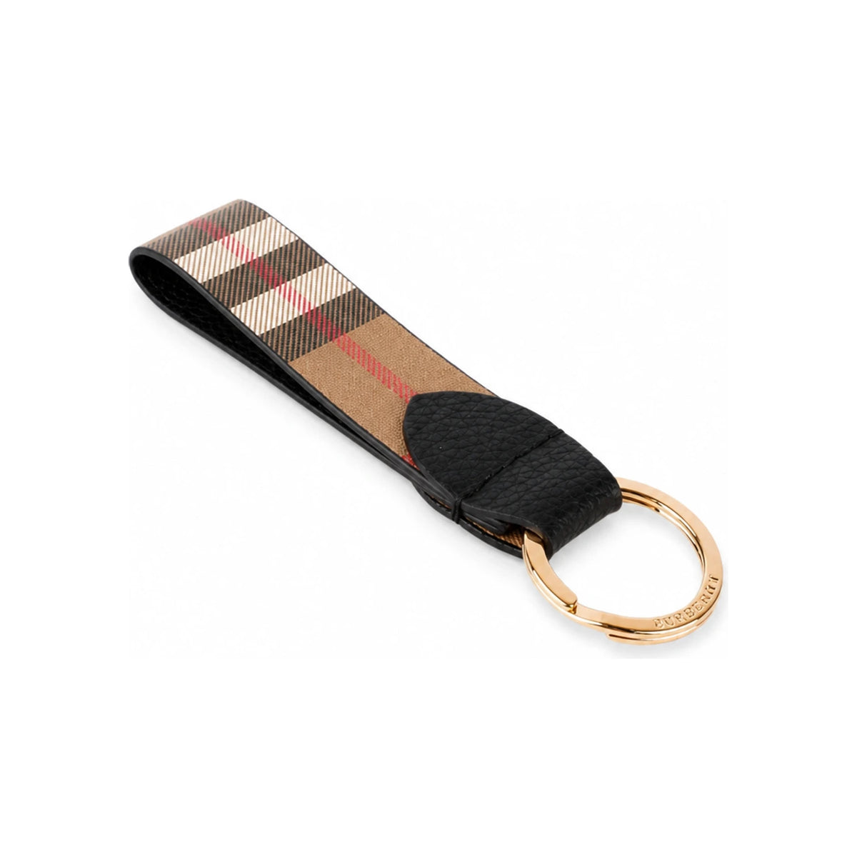 BURBERRY Canvas Check Black Keyring Key Holder 81214481