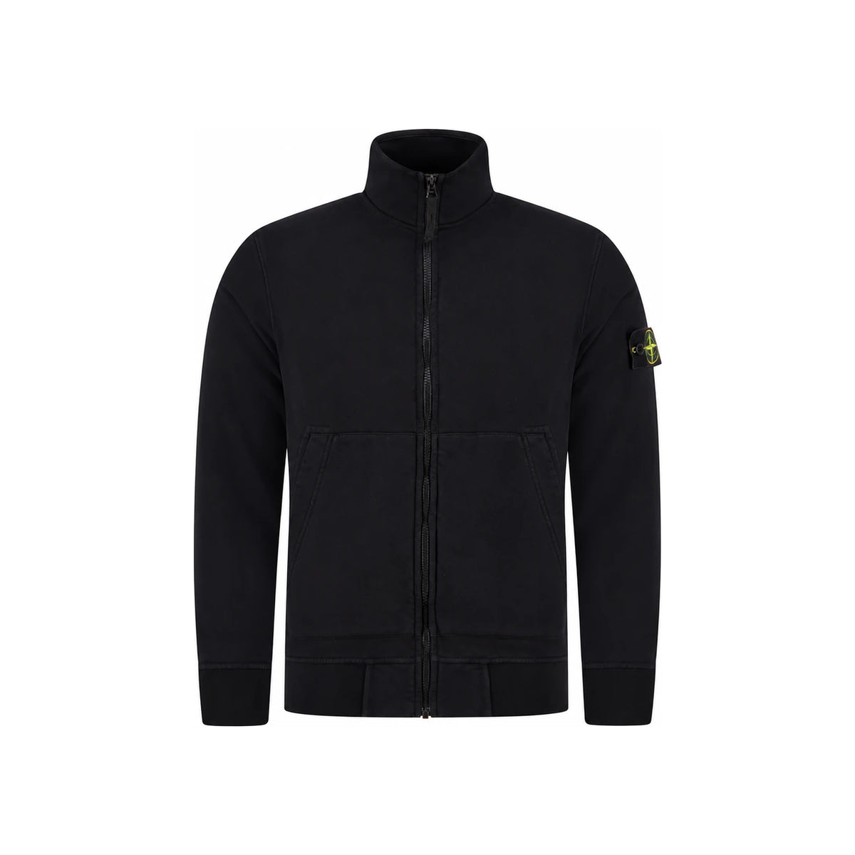 STONE ISLAND Cotton Fleece Men's Track Jacket Black