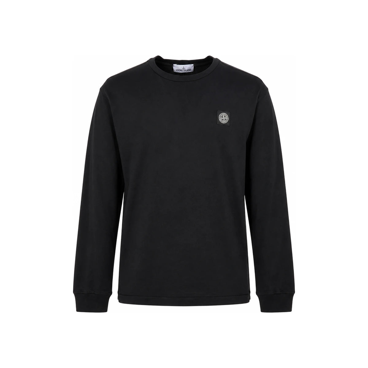 STONE ISLAND Men’s Long Sleeve T-Shirt Black Cotton