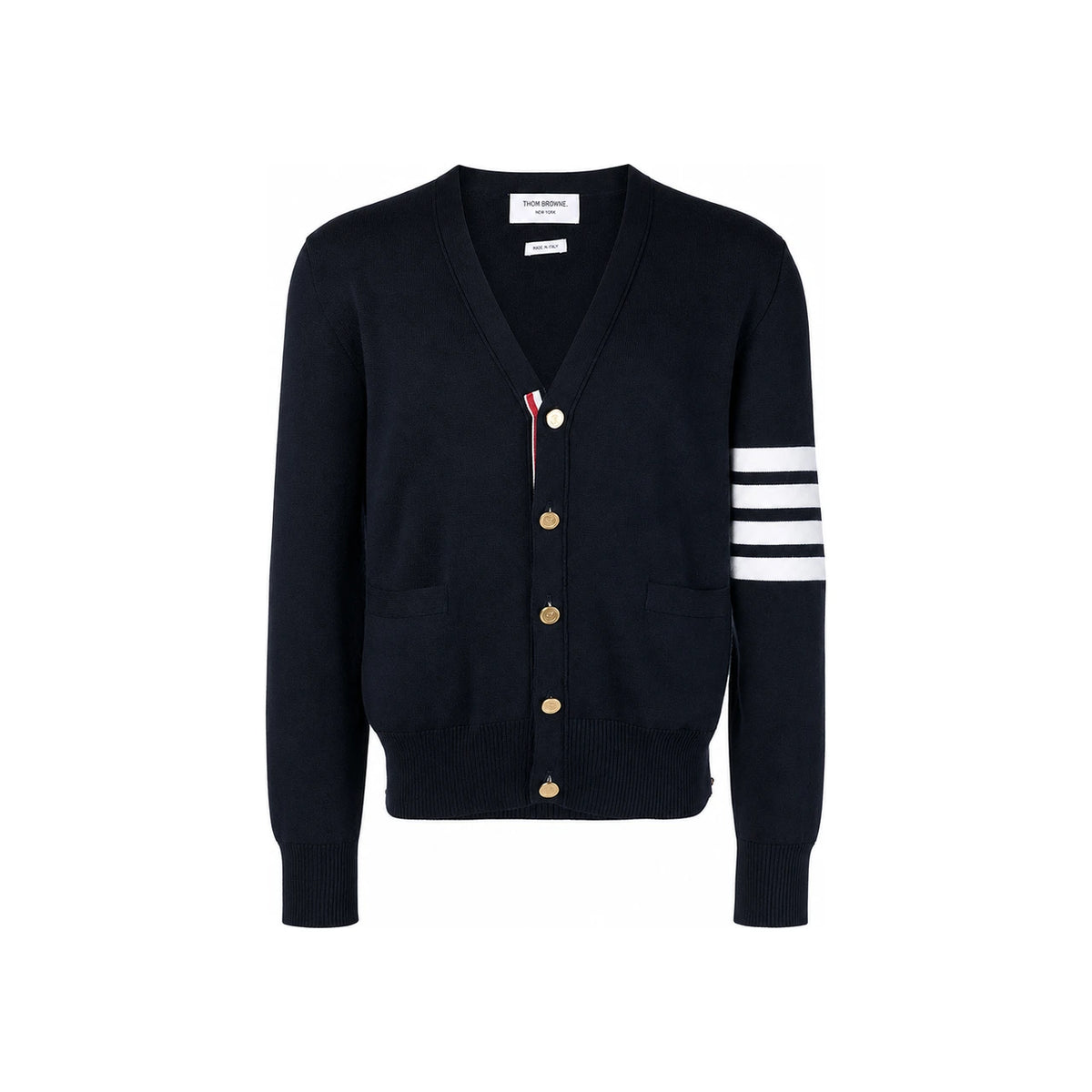 THOM BROWNE Navy Milano 4-Bar Stitch Cardigan Men’s Knit