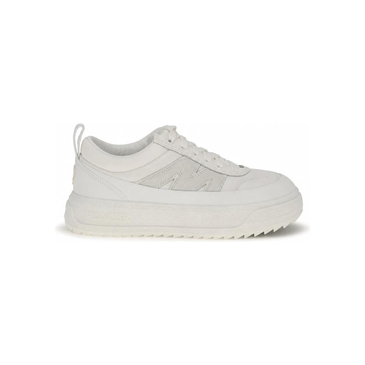 Moncler White Leather Low-Top Sneakers