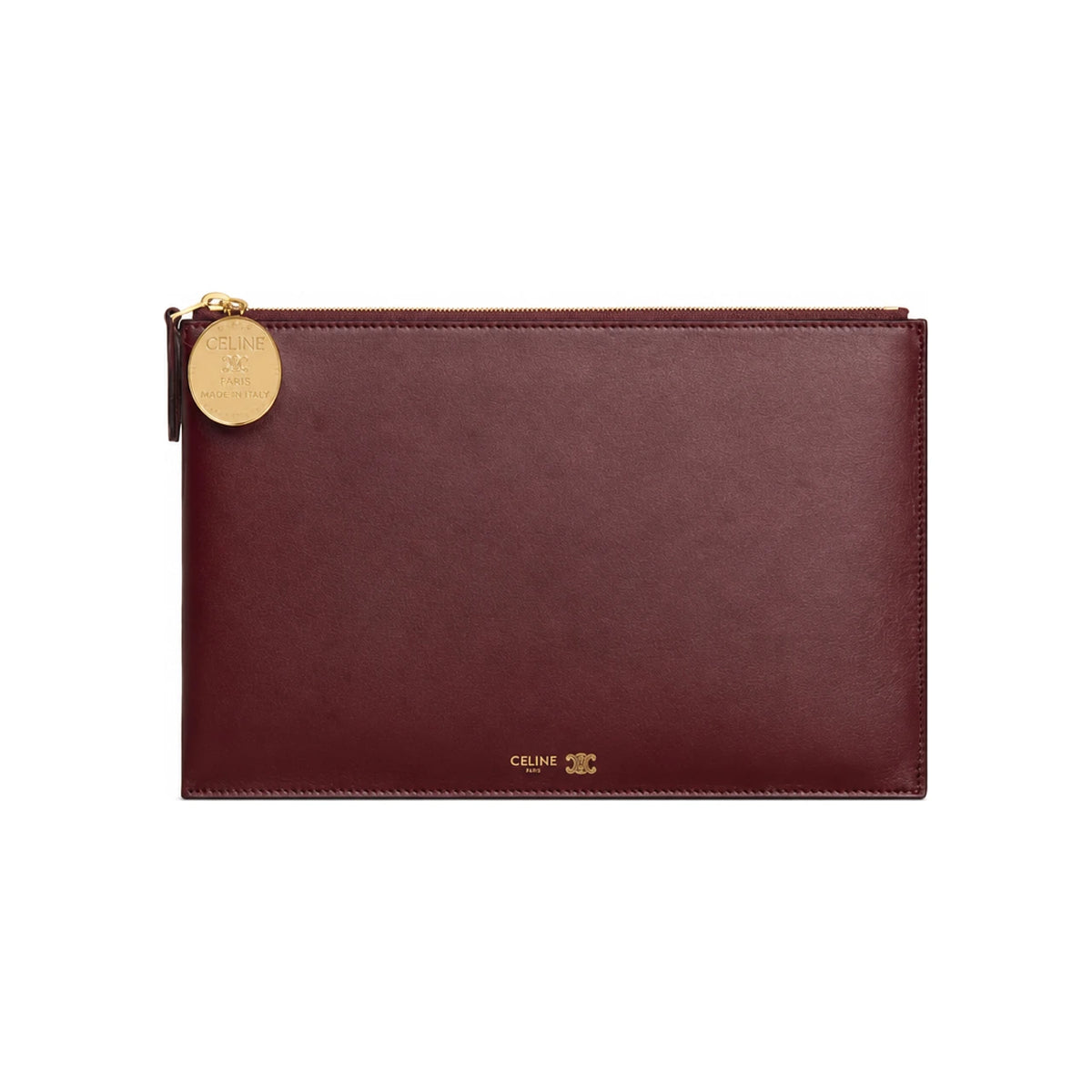 CELINE Leather Clutch Bag Black Women's Evening Purse