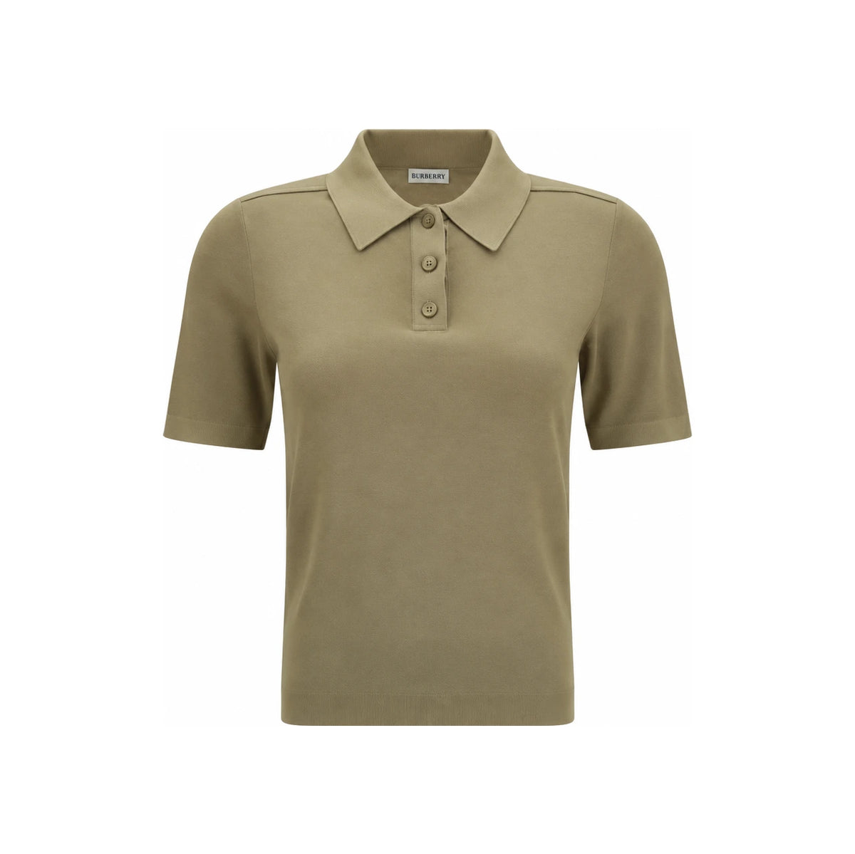 BURBERRY Short Sleeve Polo Shirt Women Cotton Classic Logo White