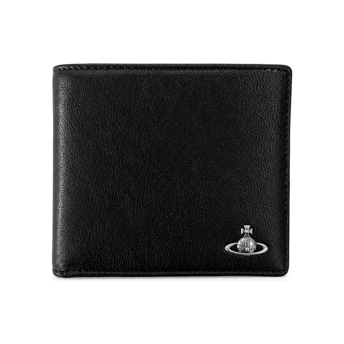 Vivienne Westwood ORB Logo Black Dark Silver Bifold Wallet 5115003MM L00BX N404