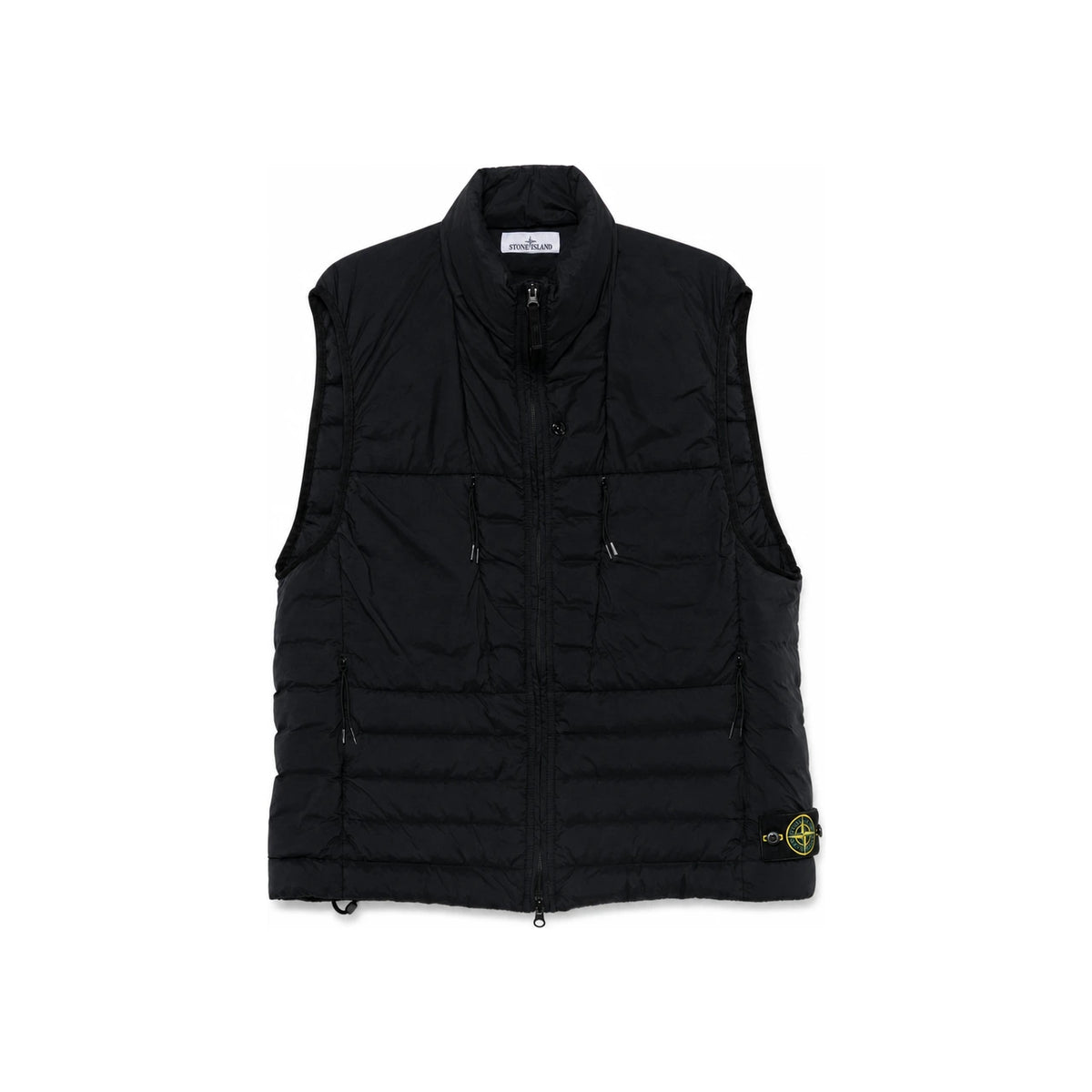 STONE ISLAND Black Down Puffer Vest for Men