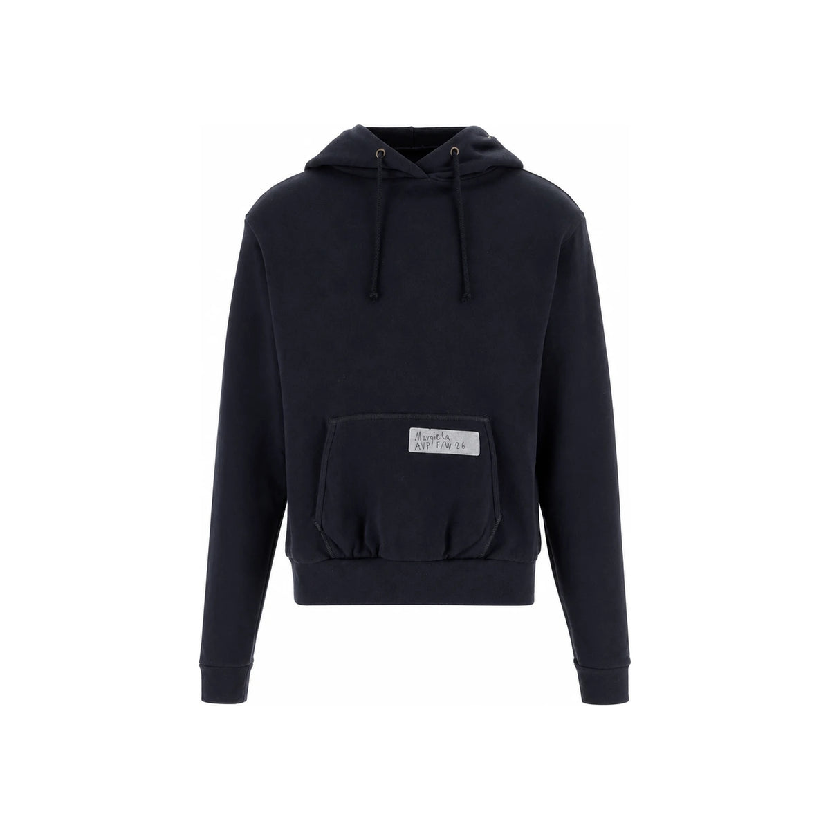 Maison Margiela Black Cotton Logo Hoodie for Men
