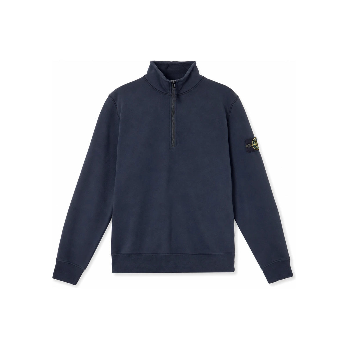 STONE ISLAND Cotton Fleece Half-Zip Sweatshirt Navy