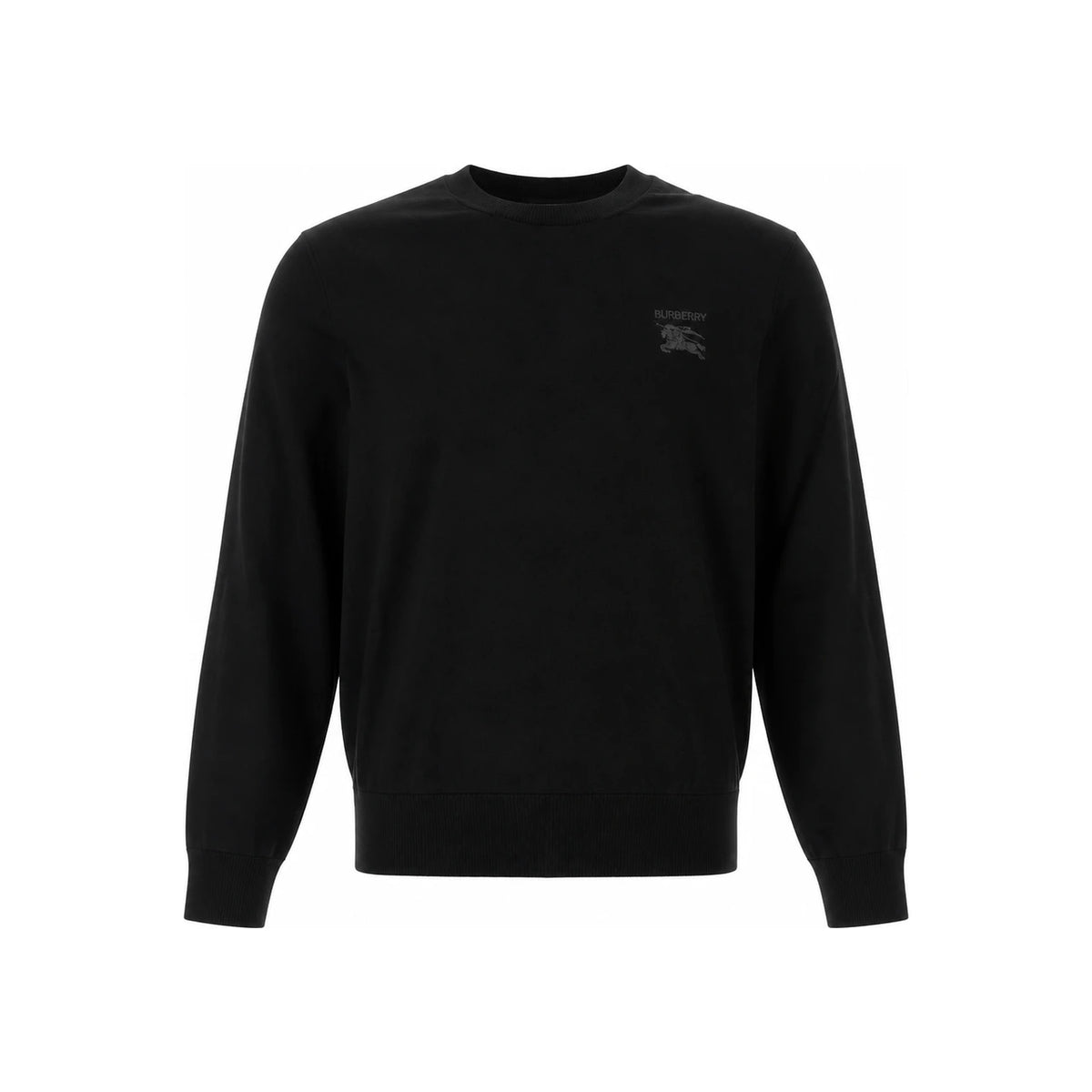 BURBERRY Black Wool Crewneck Knit Sweater for Men