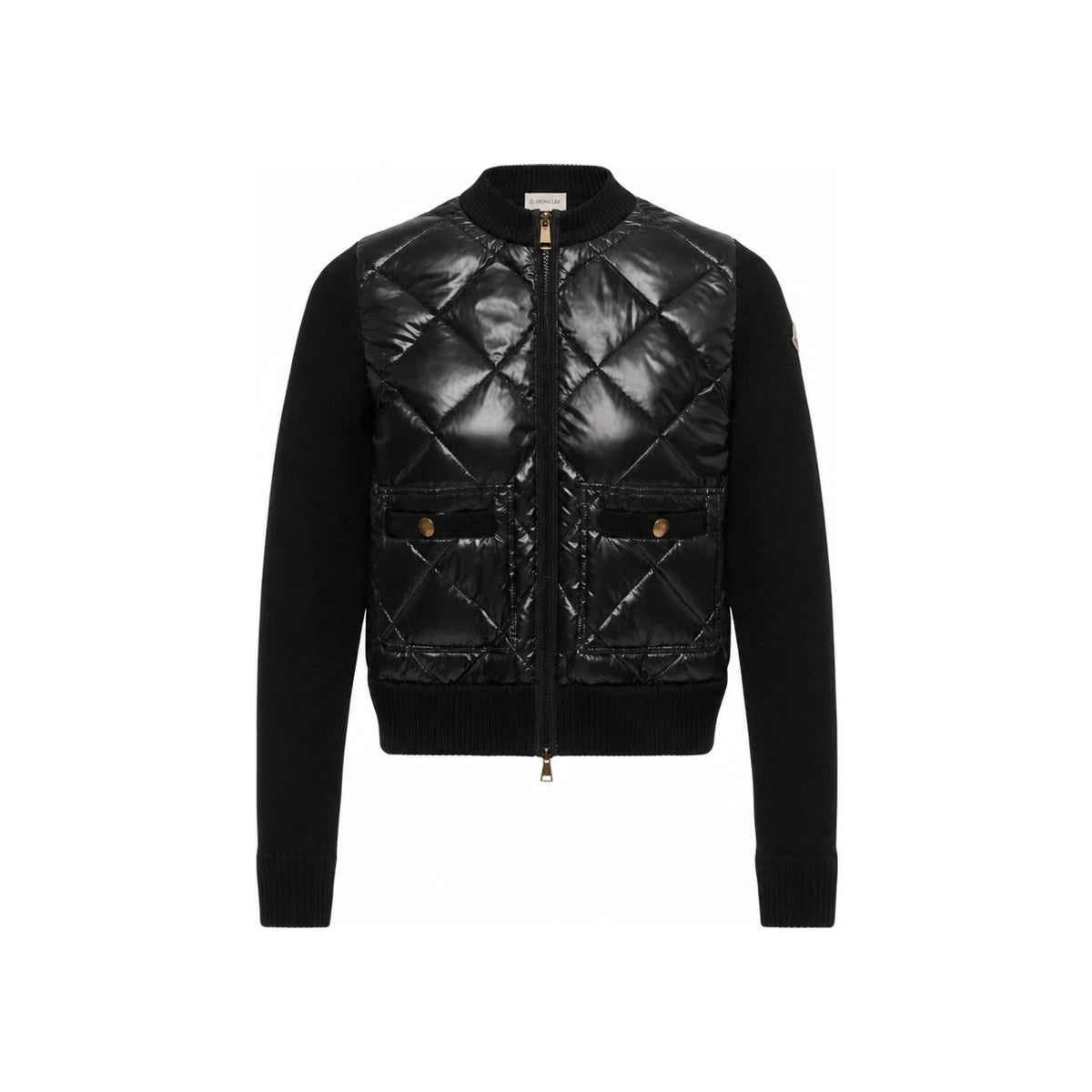 Moncler Black Nylon Down Bomber Jacket