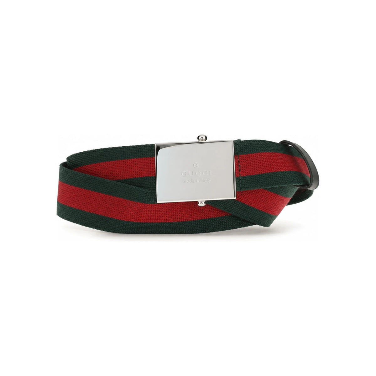 GUCCI Black Leather Silver Buckle Belt
