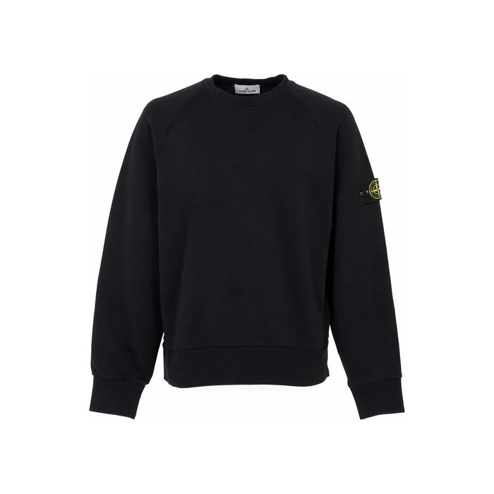 STONE ISLAND Patch Logo Crewneck Sweatshirt Black Men Cotton