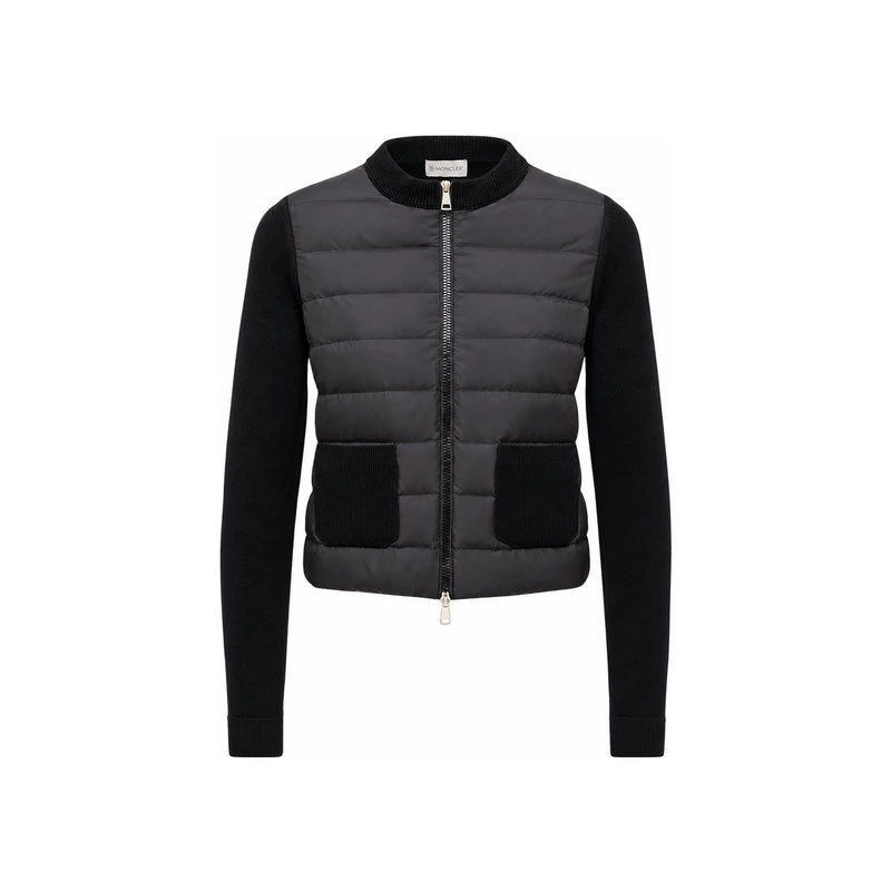 Moncler Black Logo Patch Women’s Down Padded Cardigan Jacket