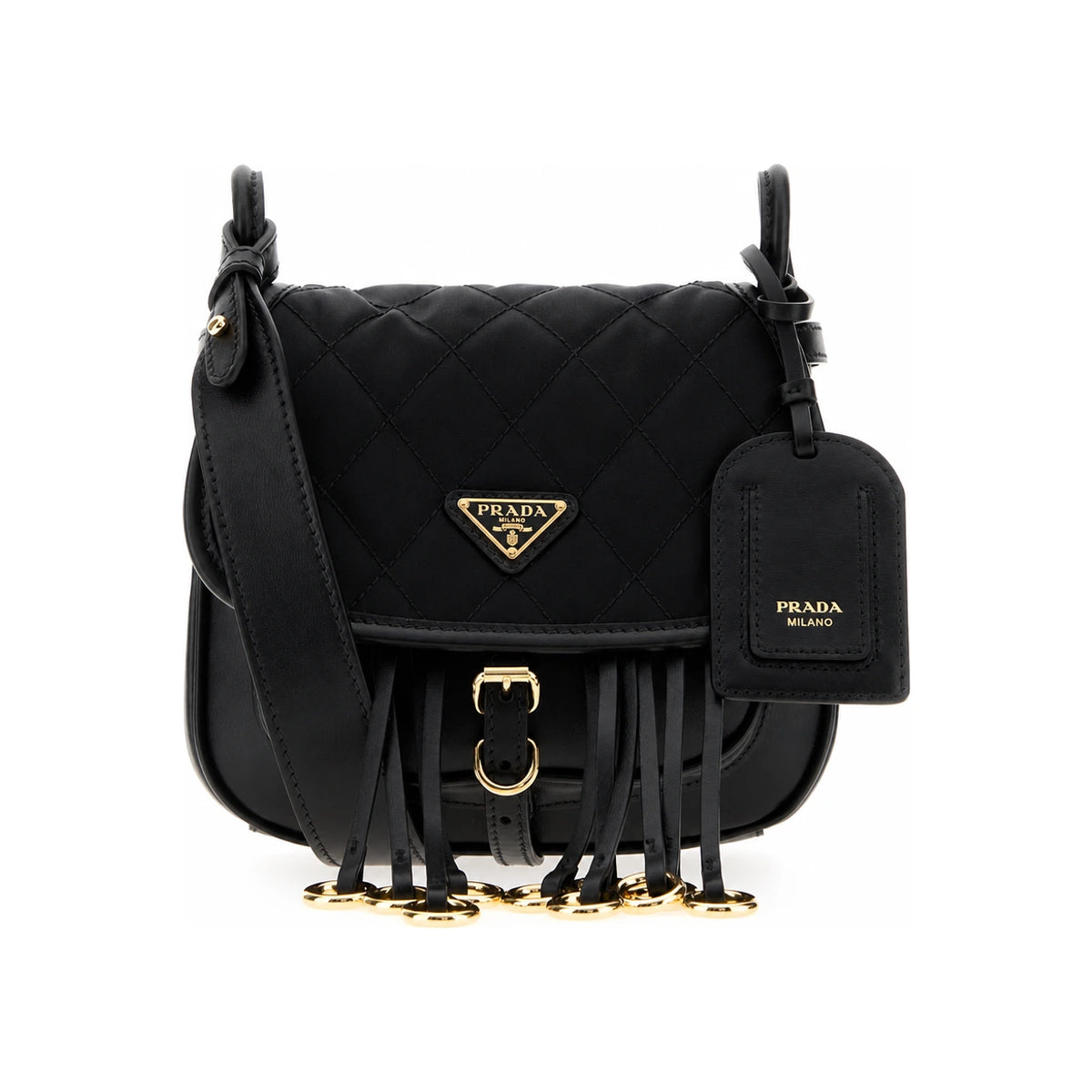 PRADA Black Leather Crossbody Bag