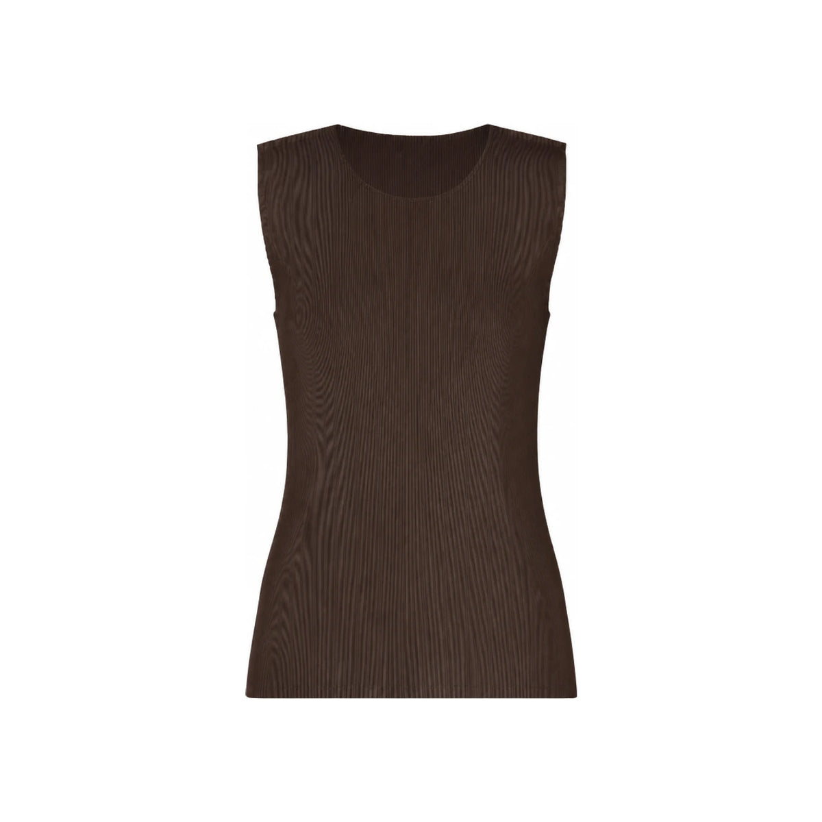 PLEATS PLEASE Mist Dark Brown Sleeveless Tank Top FK29147