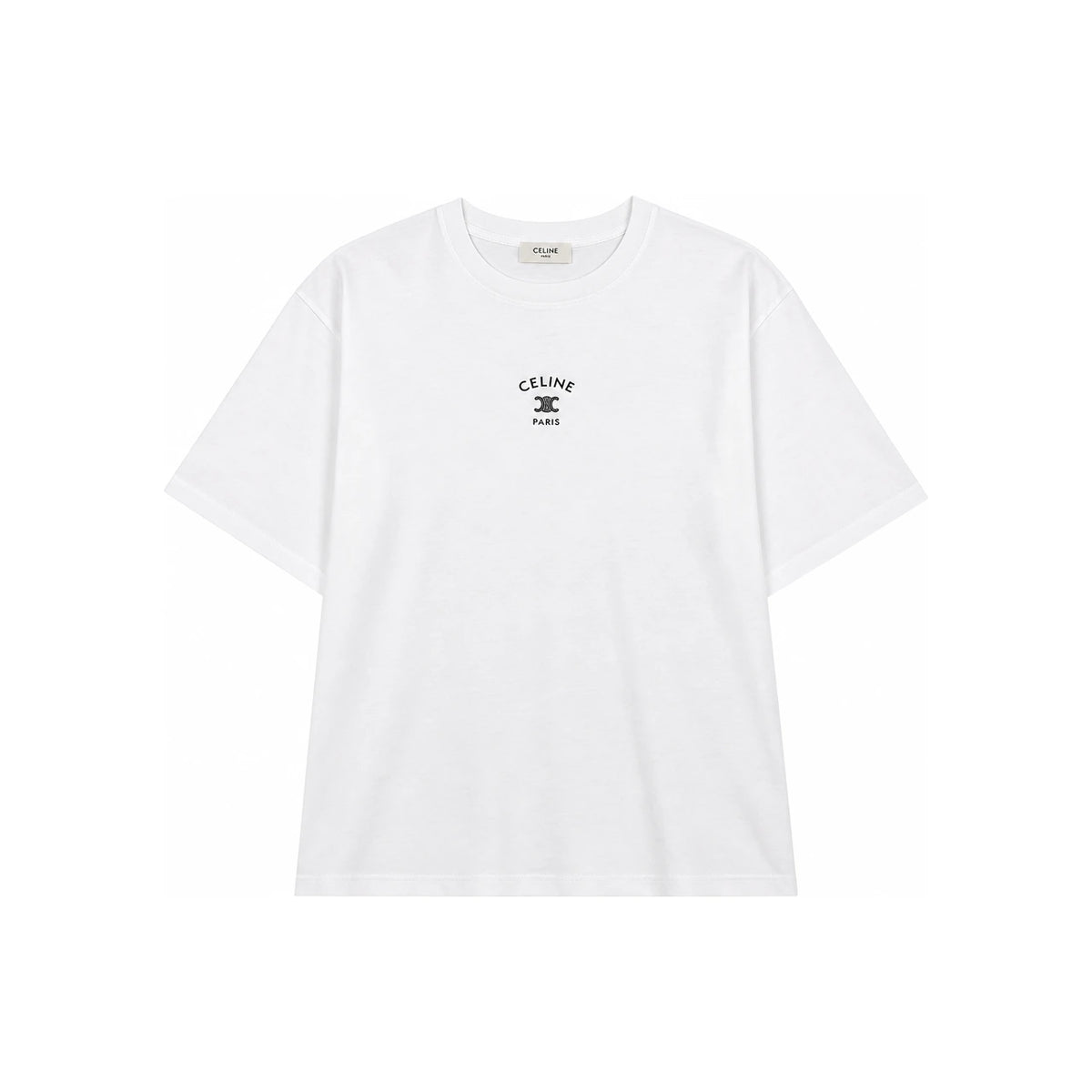 CELINE Short Sleeve T-Shirt White Cotton Women’s Top