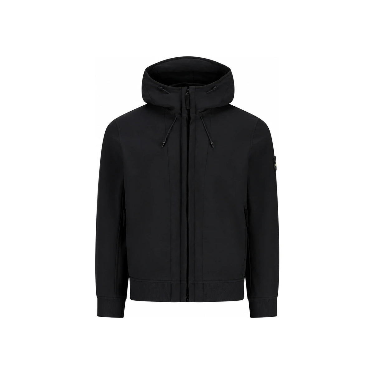 STONE ISLAND Black Cotton Zip Hoodie Bomber Jacket