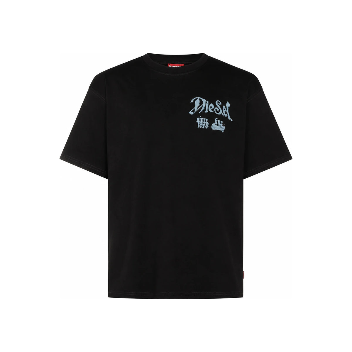 DIESEL Short Sleeve Cotton T-Shirt Black Men's Top