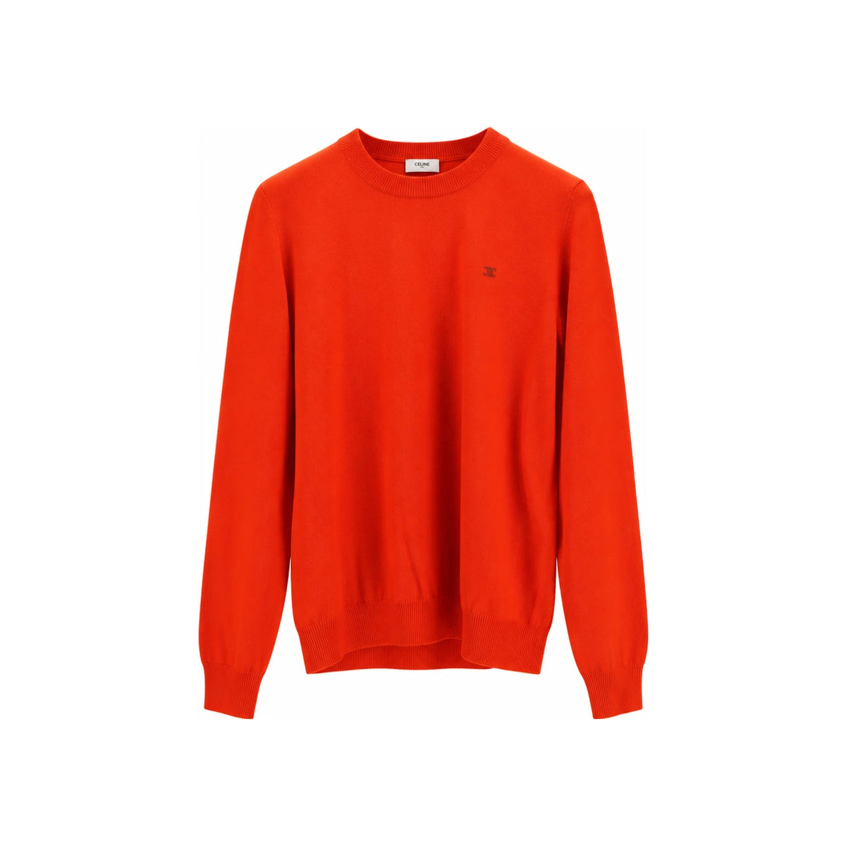 CELINE Wool Blend Round Neck Knit Sweater for Men