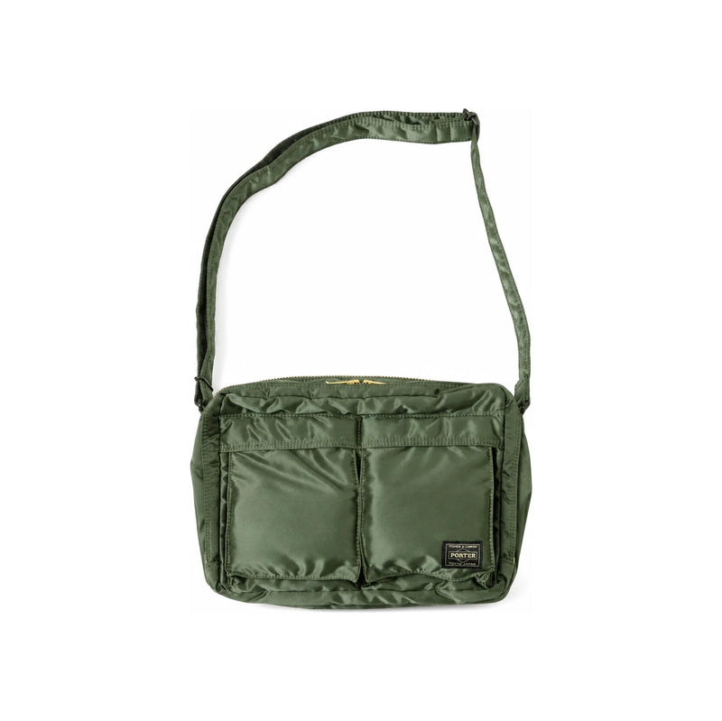 PORTER Tanker Large Zipper Sling Bag Sage Green Crossbody