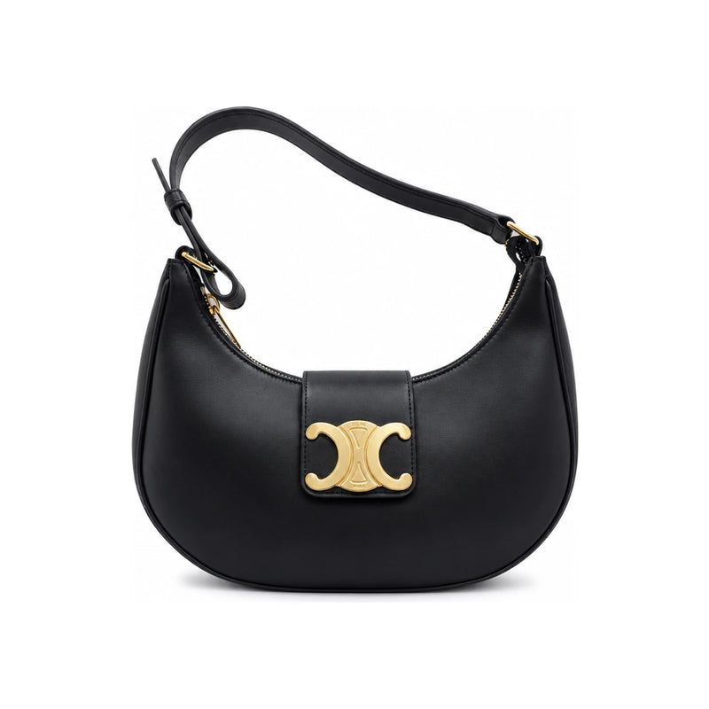 CELINE Medium Triomphe Ava Bag Soft Calfskin Black Crossbody