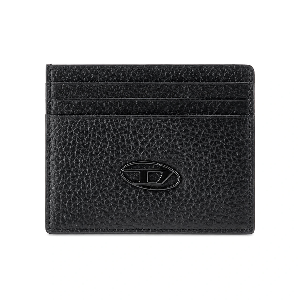 DIESEL Black Leather Card Holder Wallet for Men