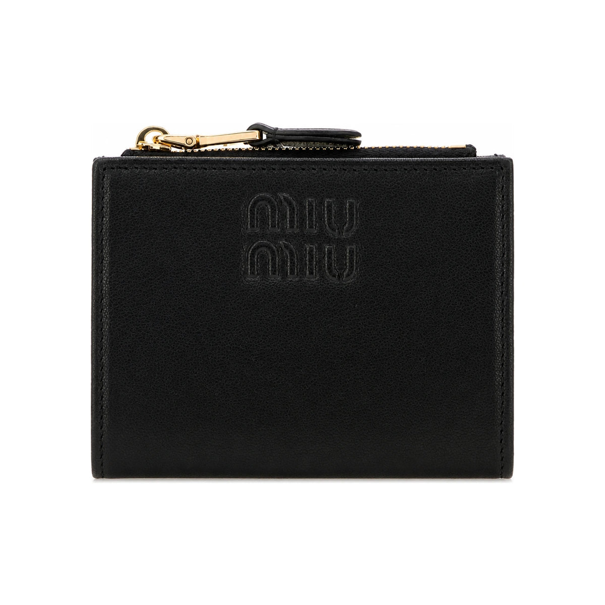Miu Miu Black Leather Card Holder Wallet