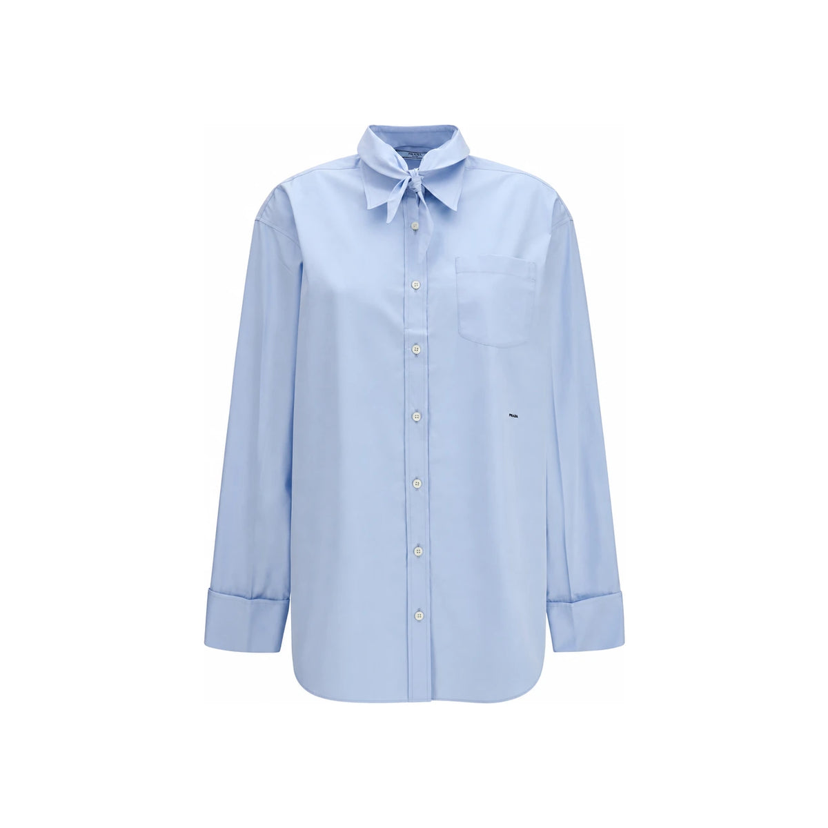PRADA Long Sleeve Button-Up Shirt Women’s White Cotton