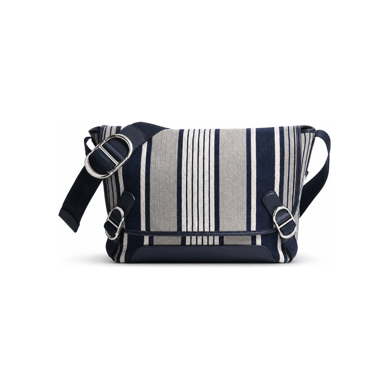 DIOR Gray Blue Dior Oblique Sun Stripe Jacquard Flap Strap Cros 1DBME214TSS H014